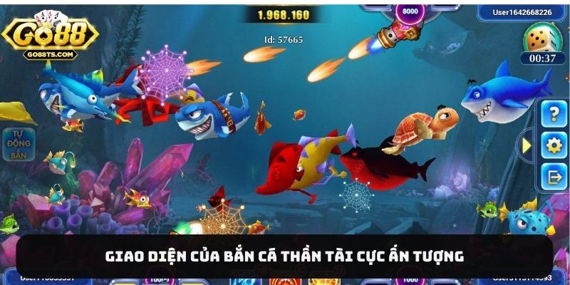 Giao diện của bắn cá Thần tài cực ấn tượng
